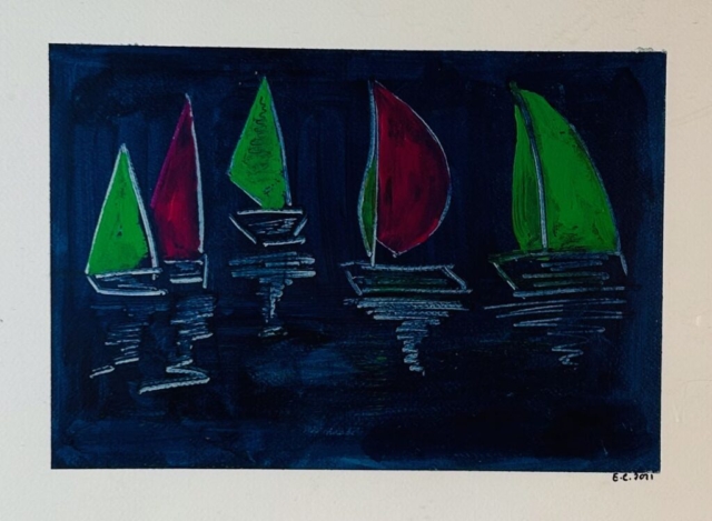 Petit crayonné pour cette régate nocturne