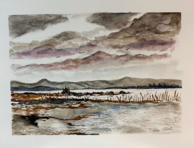 Le bord de mer est un sujet idéal pour les peintres aquarellistes. Les jeux de lumière, les nuances de bleu, de turquoise et d’ocre, et les effets de transparence sont parfaitement adaptés à cette technique