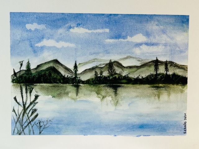 paysage campagne lac