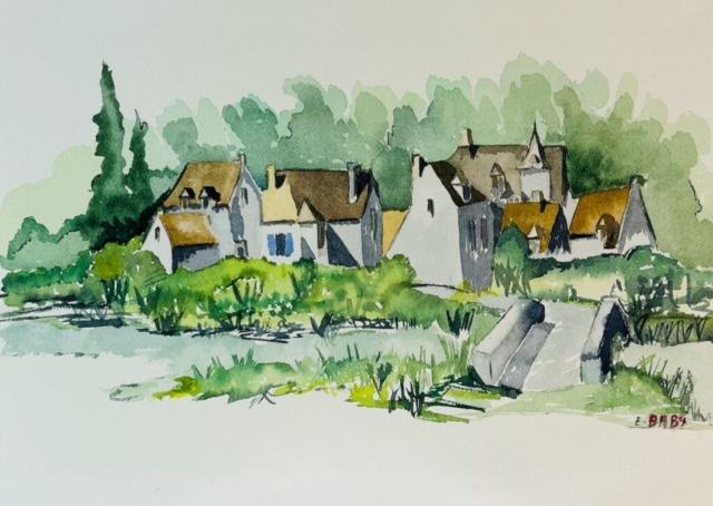 Quiétude campagnarde à la vue de ce village ensoleillé
