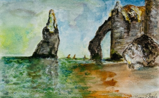 Majestueuses falaises d’Étretat, un paysage emblématique de la Normandie. Entre arches naturelles et vues spectaculaires sur la mer, ce site est unique.